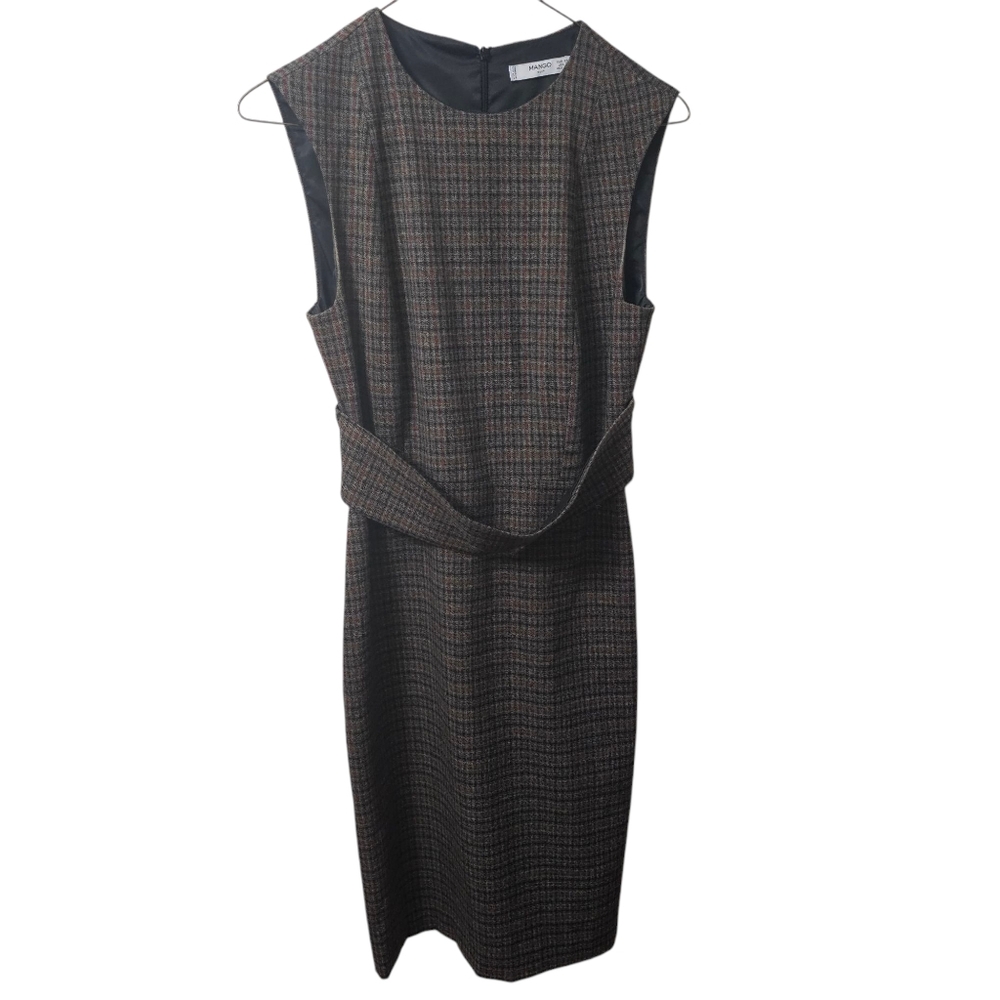Mango Plaid A-Line Pinafore Sleeveless Sheath Dress Size XS/2